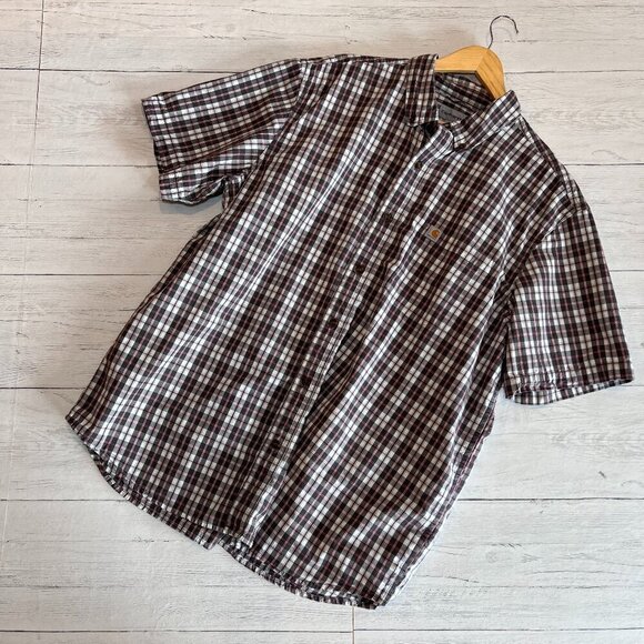 Carhartt Shirt Mens Size XL Plaid Cotton Button Down Multicolor Workwear Outdoor - Picture 1 of 12